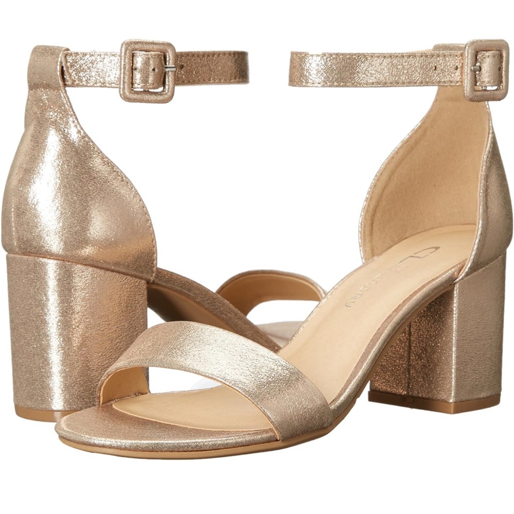 CL by Chinese Laundry Jody Dress Sandal - 9.5 - Light Gold Shimmer NIB
